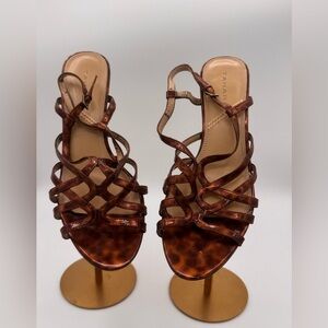 Tahari Bronze Strappy Sandals – Size 9.5 | Chic & Feminine Heel